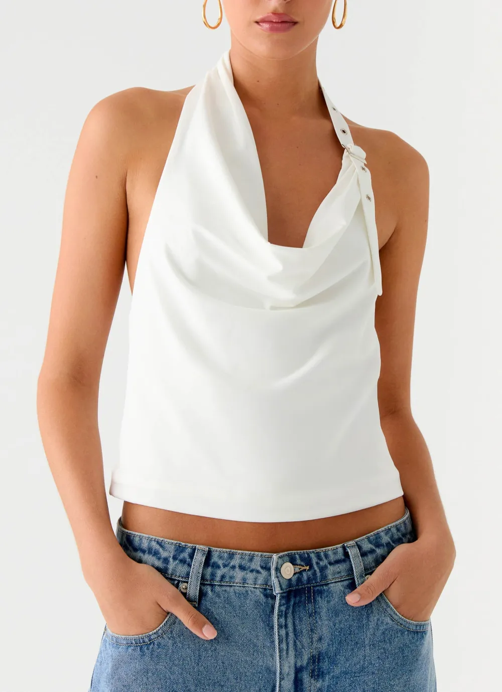 Belted Cowl Top