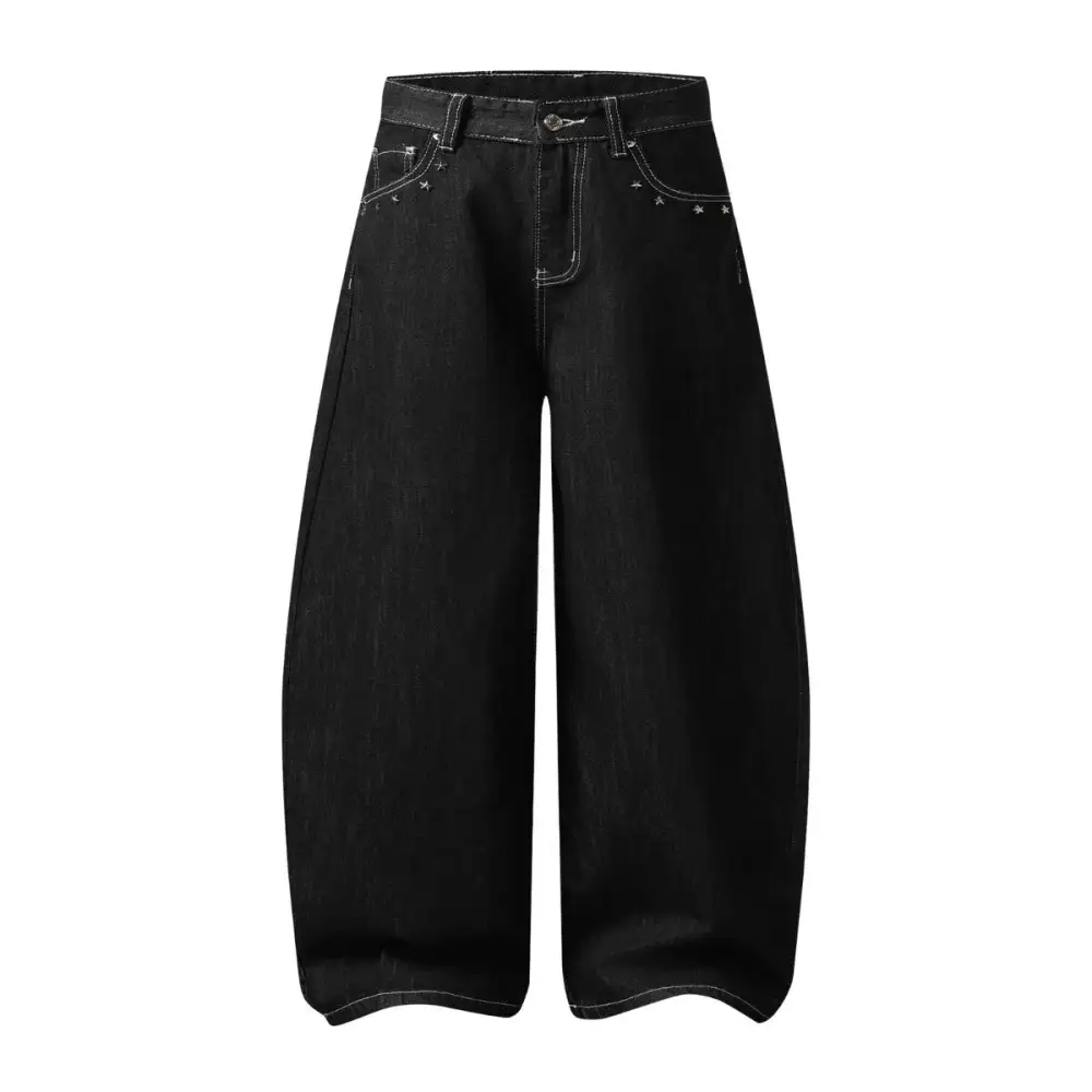 High Rise Patchwork Denim Jeans