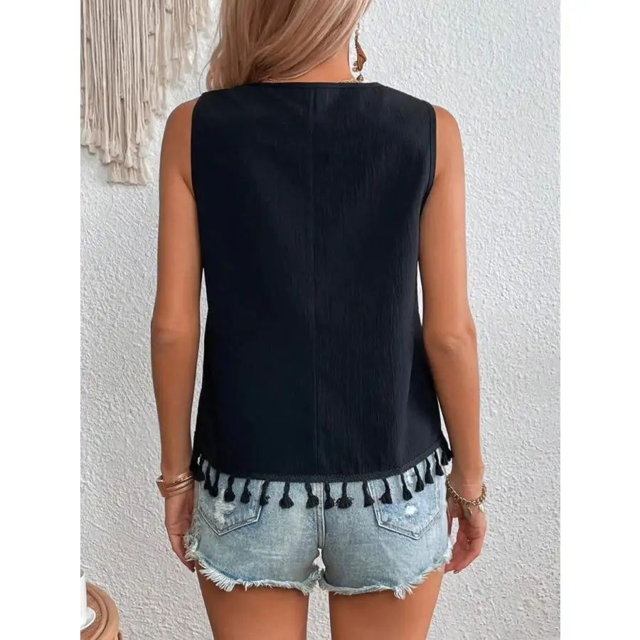 Tassel V Neck Tank