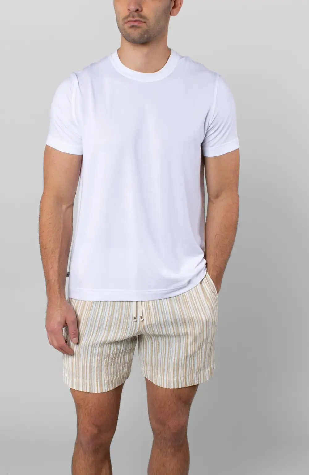 Men's Striped Modal Blend Drawcord Shorts