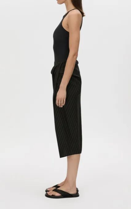Black Cream Stripe Striped Skirt