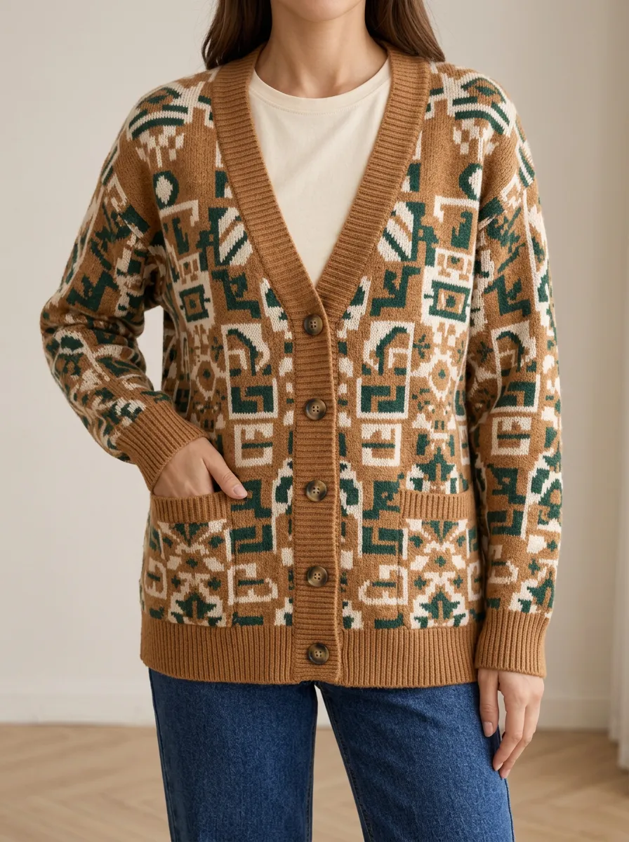 Easygoing Button Front Ribbed Knit Women's Casual Knit Cardigan
