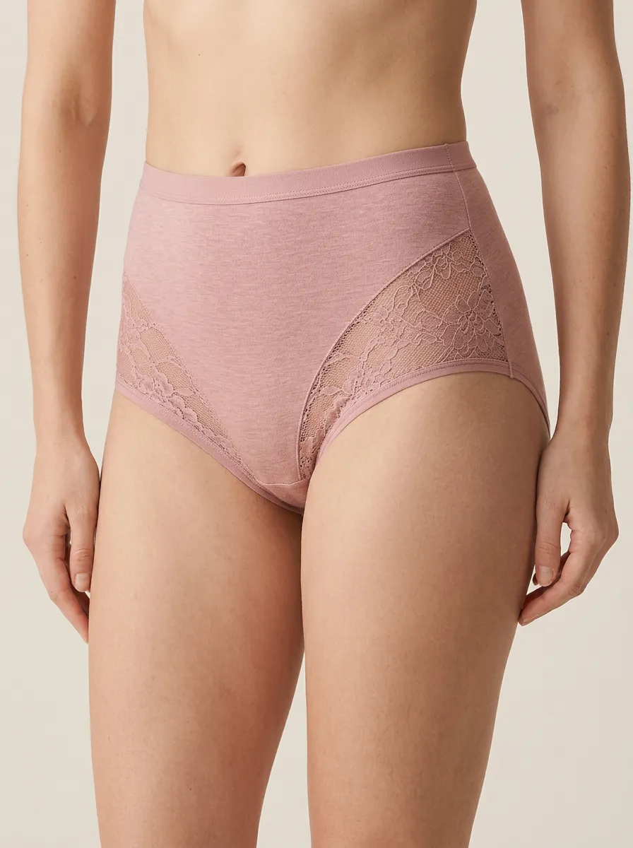 Women's Classic High-Waisted Lace-Trim Panties