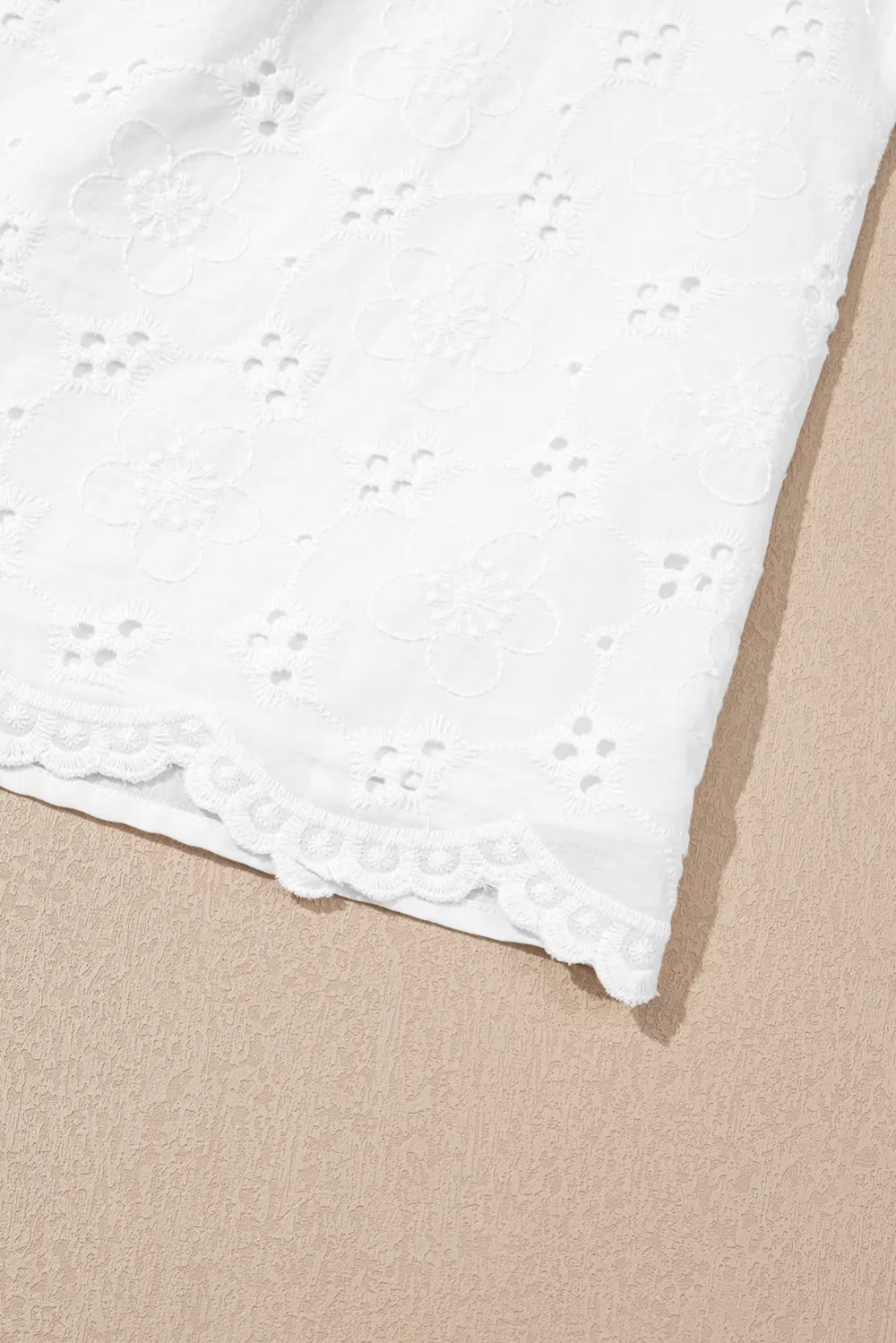 White Lace Crochet V Neck Blouse