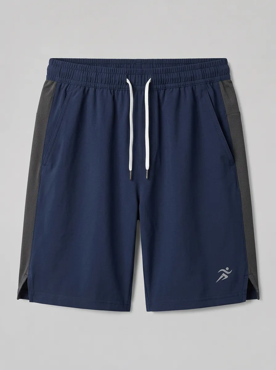 Men's Athletic Fitness Running Logo Printed Shorts