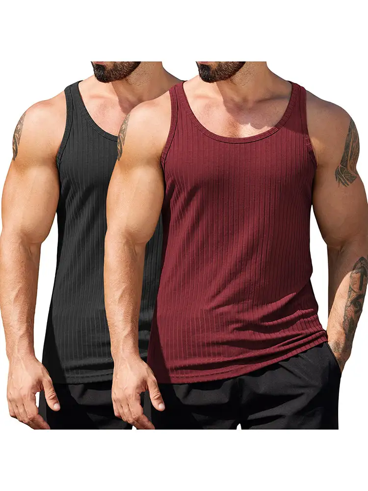 Gym Muscle Packs Ribbed Knit Tank Top