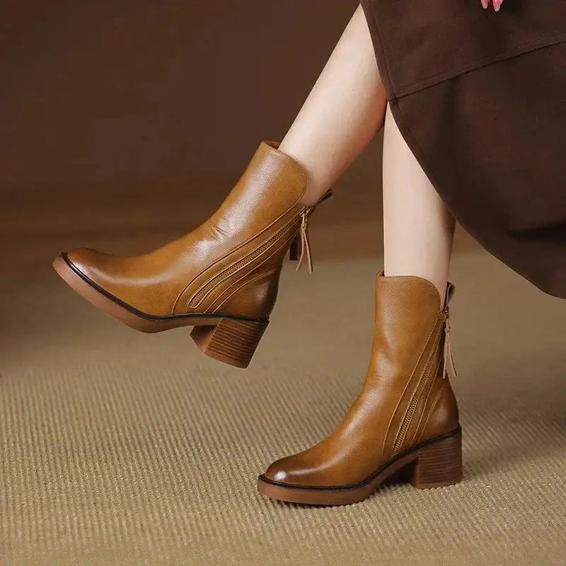  Block Heel Ankle Boots Apparel