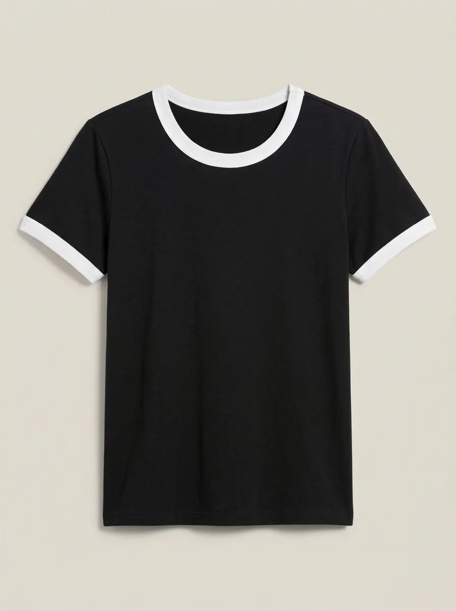 Women's Regular-Fit Crewneck Ringer T-Shirt