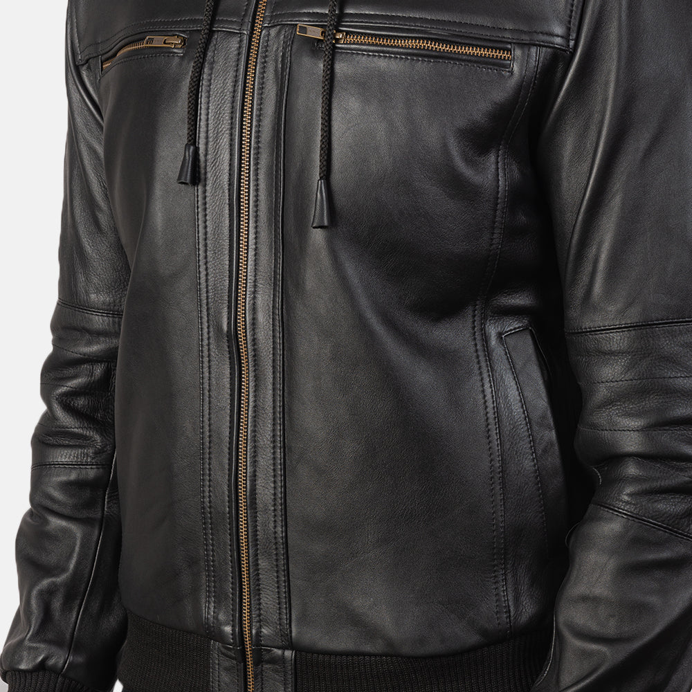 Men's Utility Bomber Leather Jacket