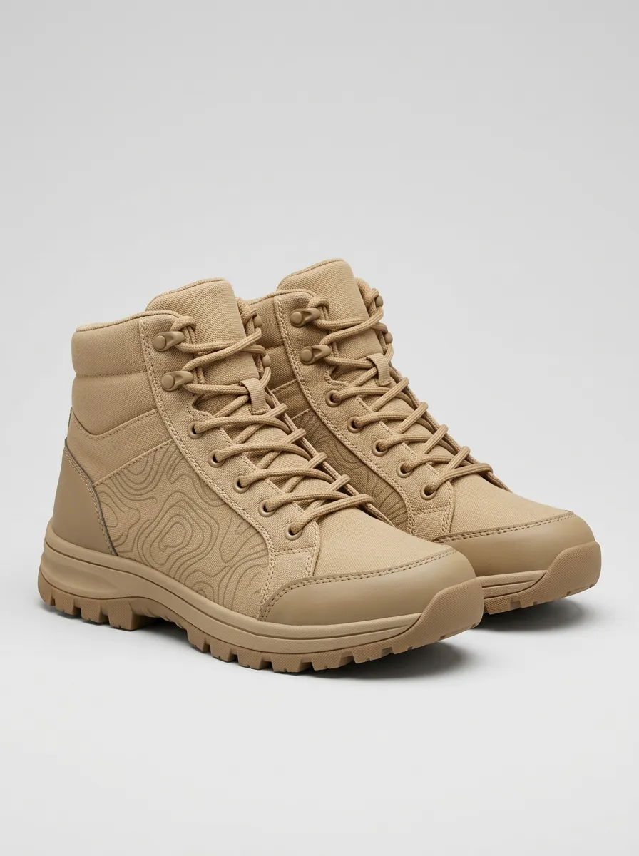 Terrain Topographic Canvas Hiking Boots