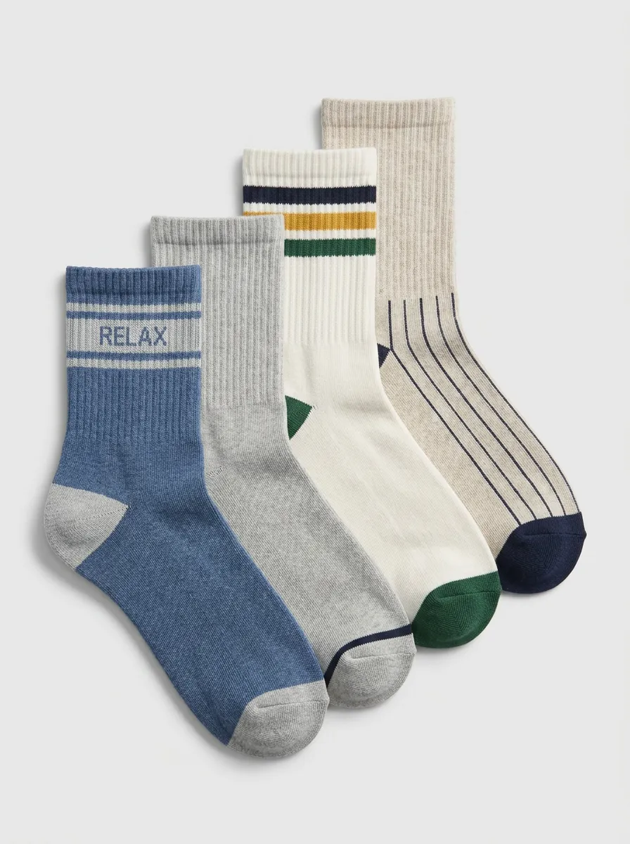 Unisex Artful-Style Four Pair Socks
