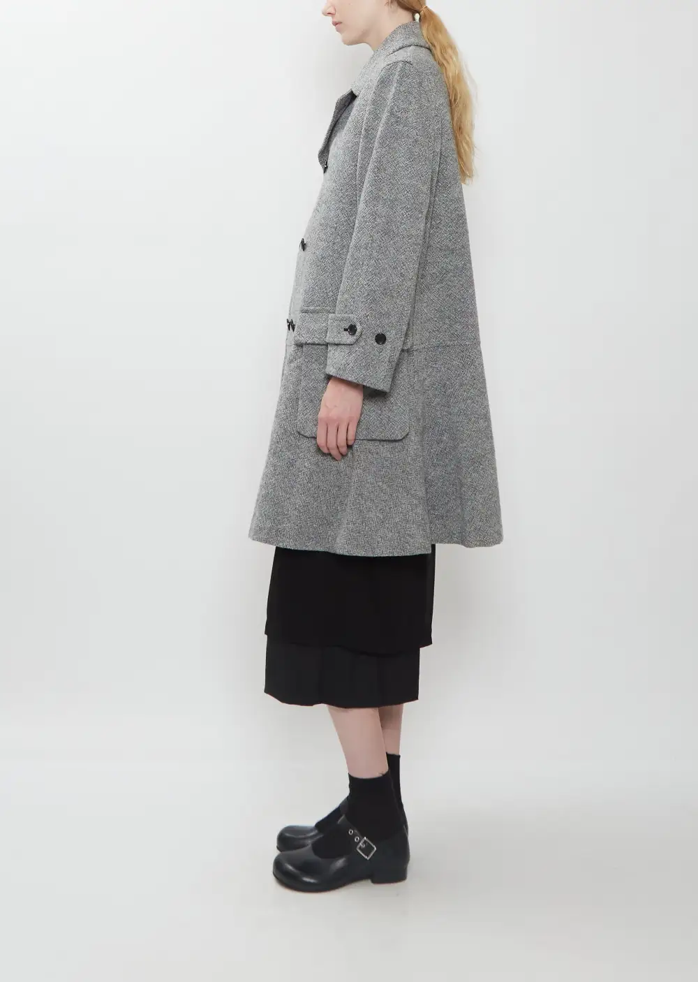 Women's Notch Lapel Double Breasted Tweed Coat