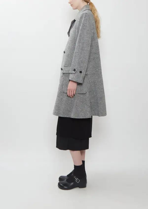 Women's Notch Lapel Double Breasted Tweed Coat
