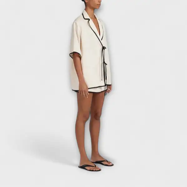 V-Neck Skirt Shorts Matching Set