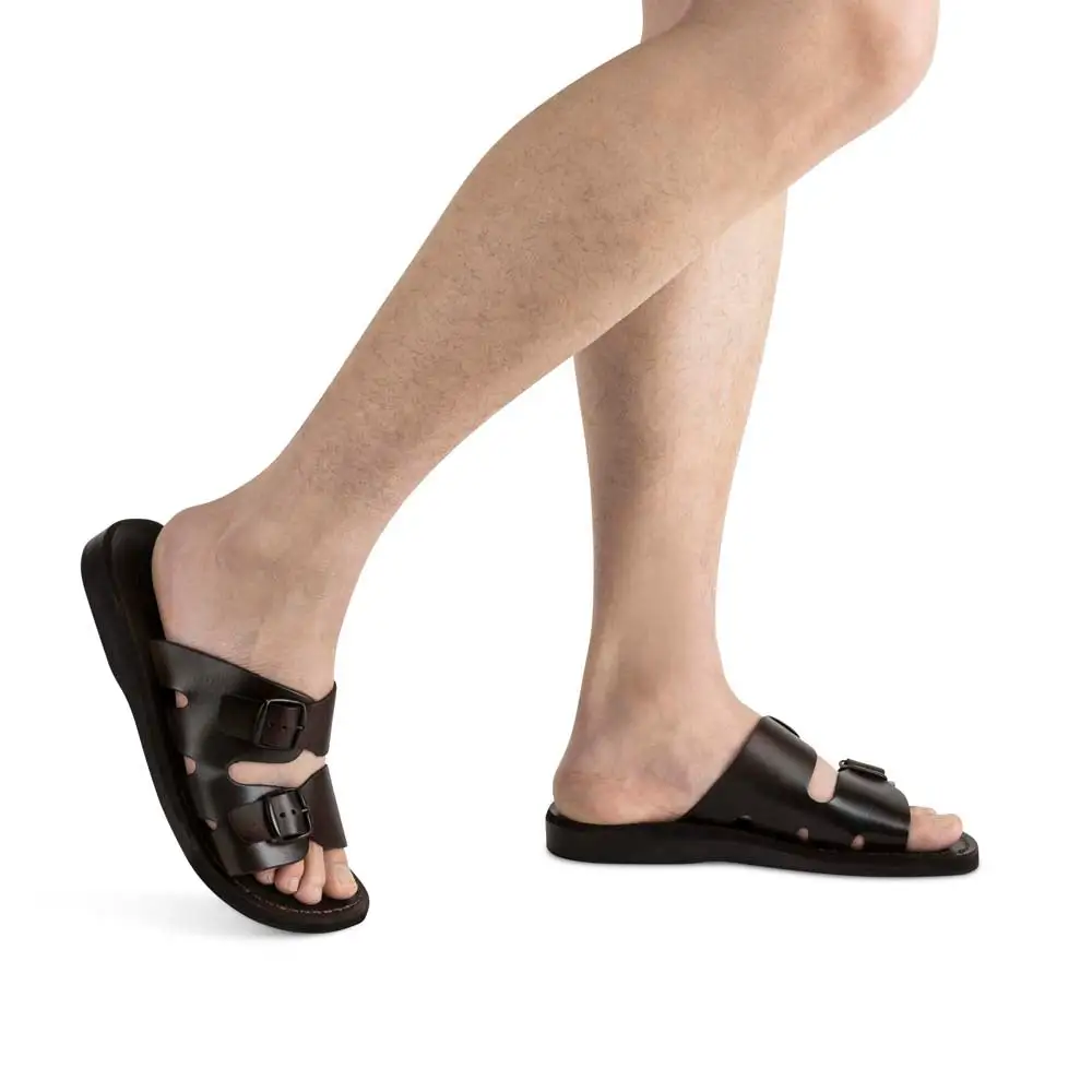 Leather Double Buckle Sandals