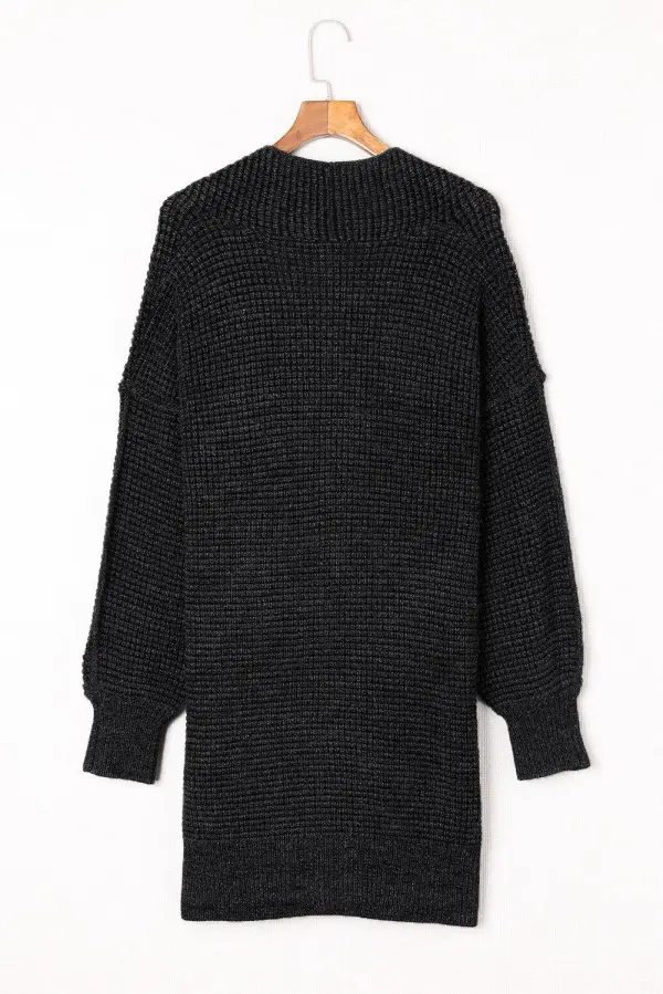 Heathered Open-Front Longline Cardigan