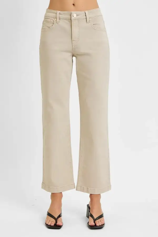 Everyday Mid-Rise Washed Pocketed Stretch Straight Leg Jeans