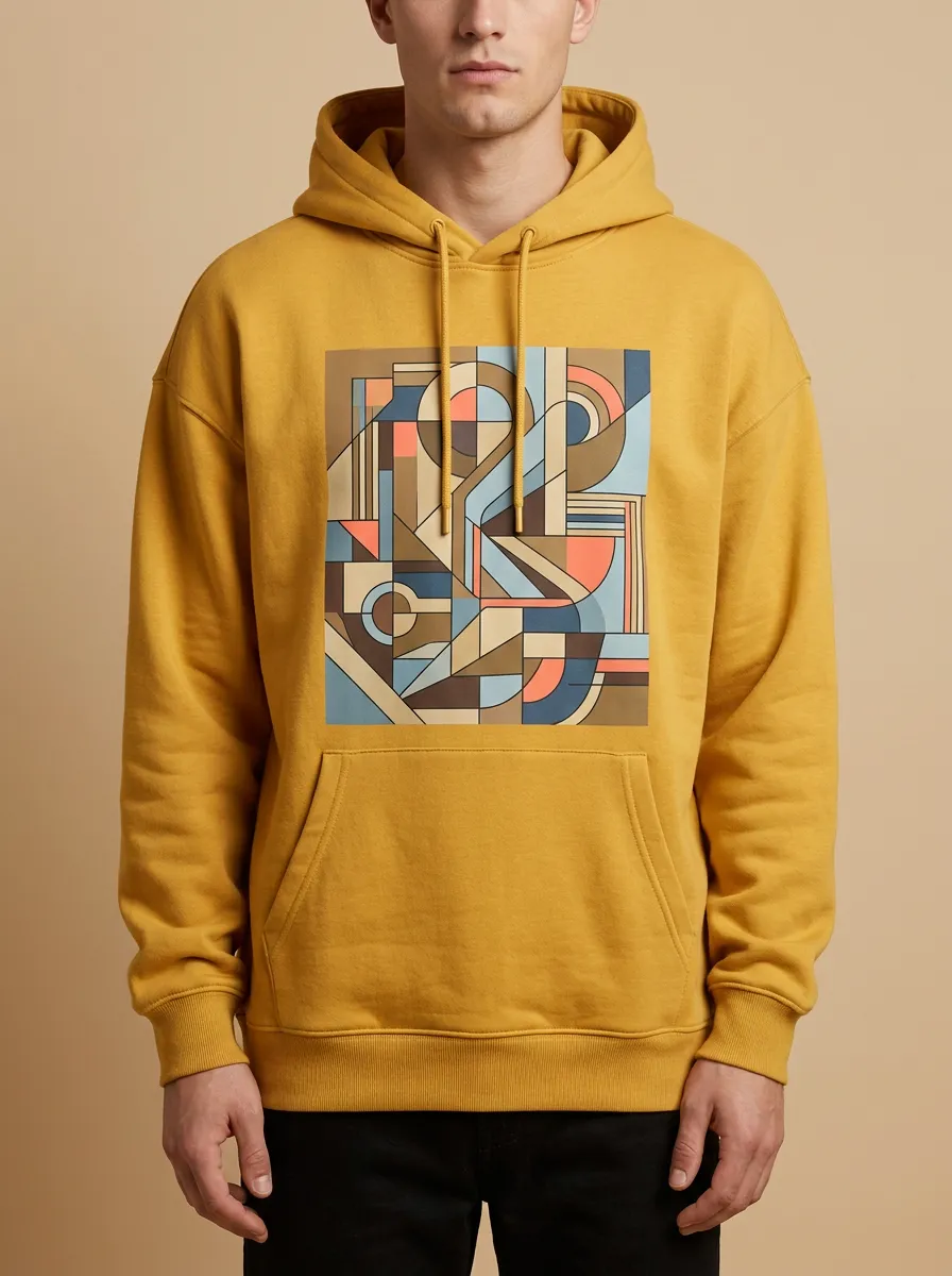Unisex Bold Geometric Pocket Hoodie
