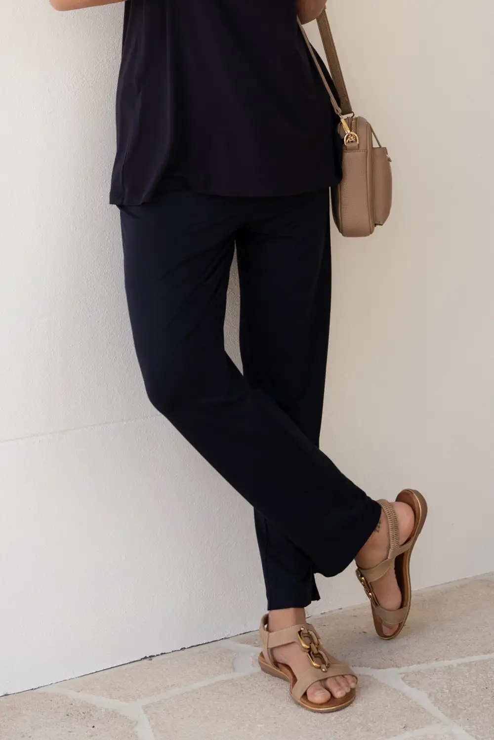 Micro Modal Mid Rise Elastic Waist Pants