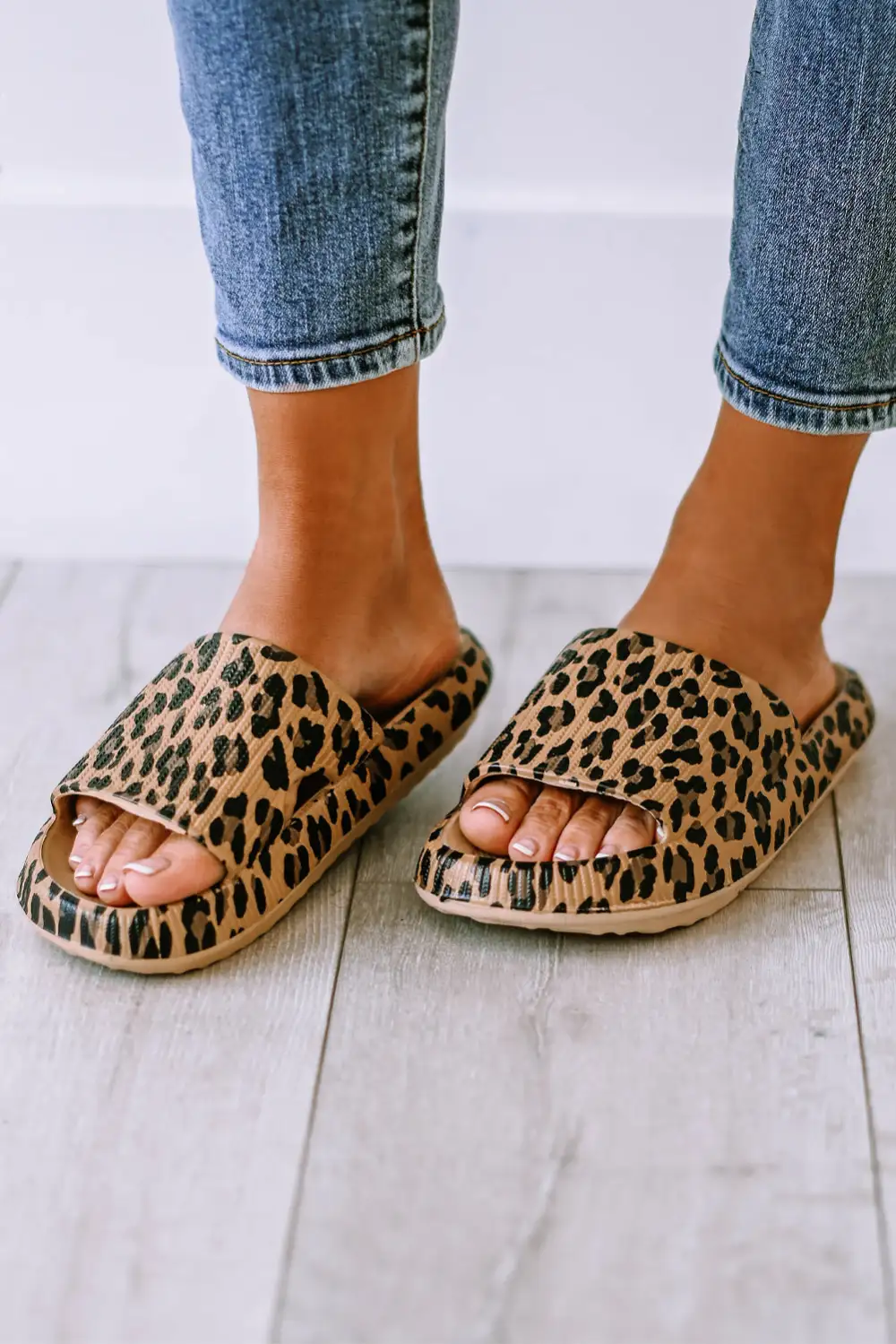 Print Thick Sole Slip On Slide Slippers