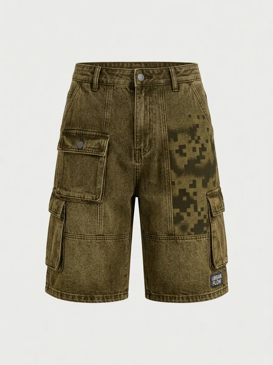 Utility Cargo Digital-Camo Camo Men's Cargo Shorts