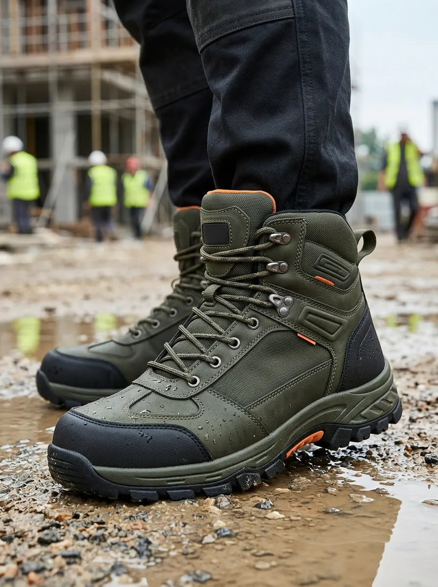 Outdoor-Ready Tactical Workwear Men's Waterproof Work Boots