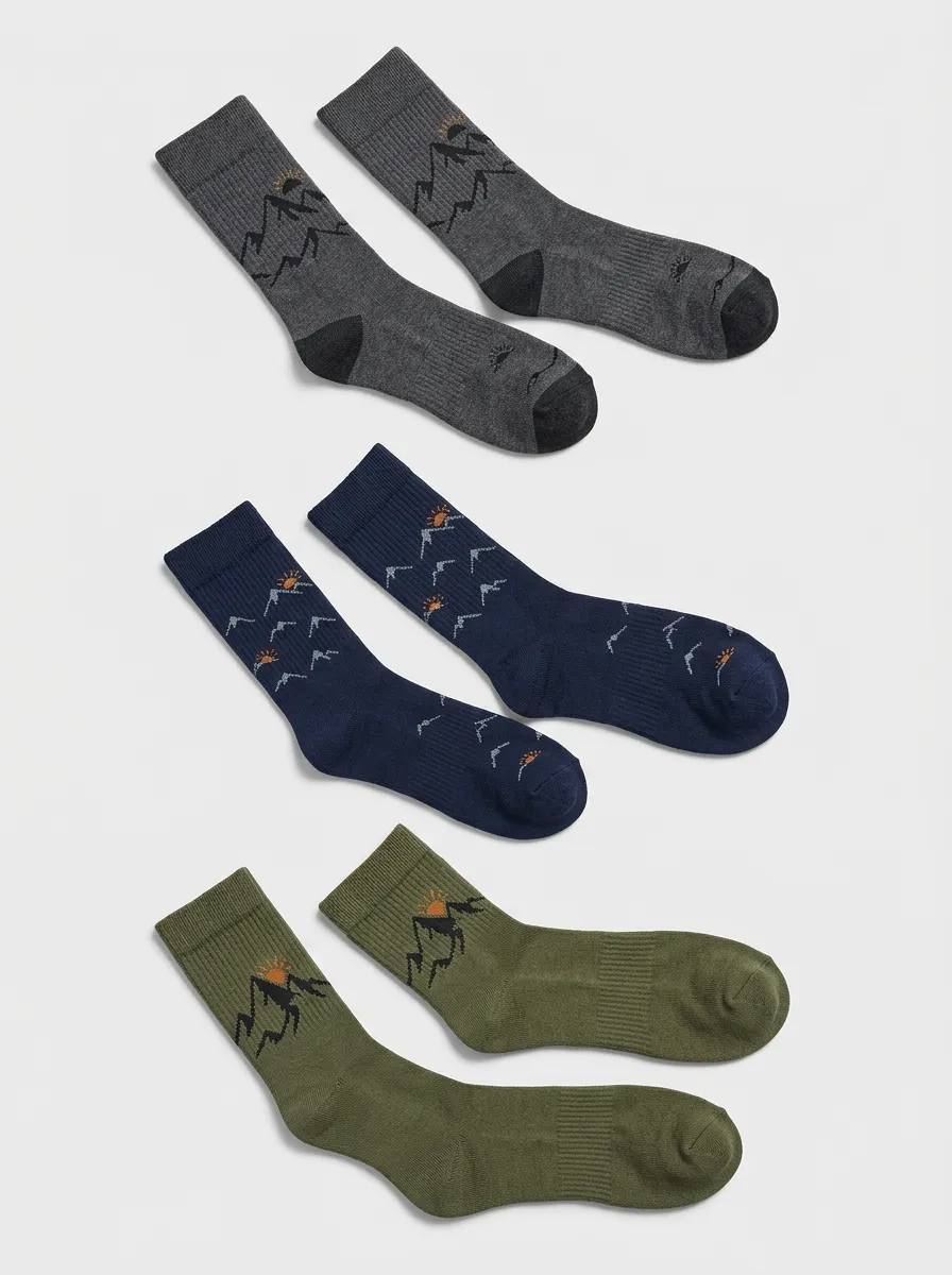 Men's Mountain Range Graphic Crew Sock Set