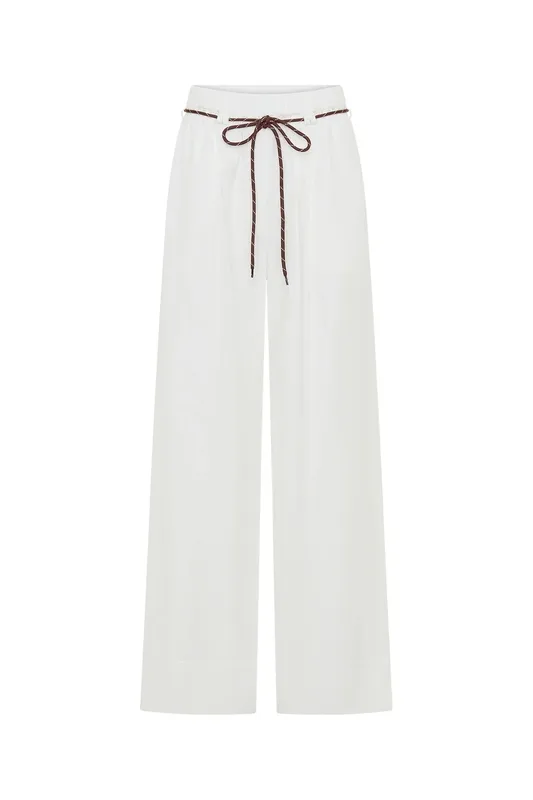White Wide-Leg Paracord Pants