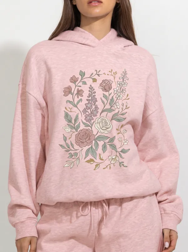 Women's Botanical Floral Garden Printed Hoodie