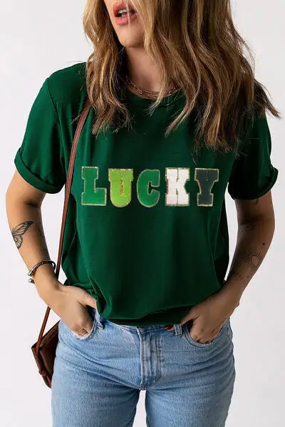 Leisure Round-Neck Short-Sleeve Cotton T-Shirt