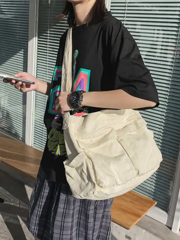 Simple Canvas Sling Shoulder Bag
