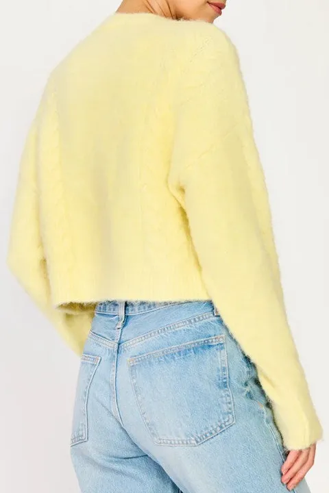 Bright Yellow Button Knit Cardigan