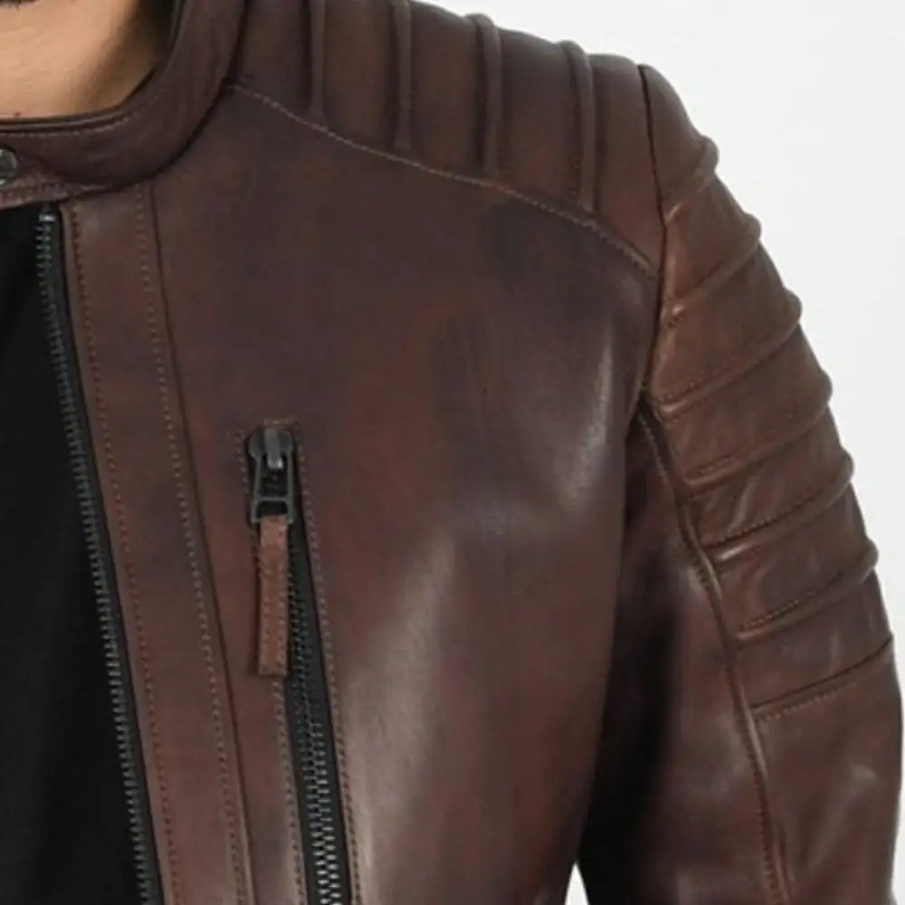 Modern Lambskin Biker Motorcycle Quilted Jacket