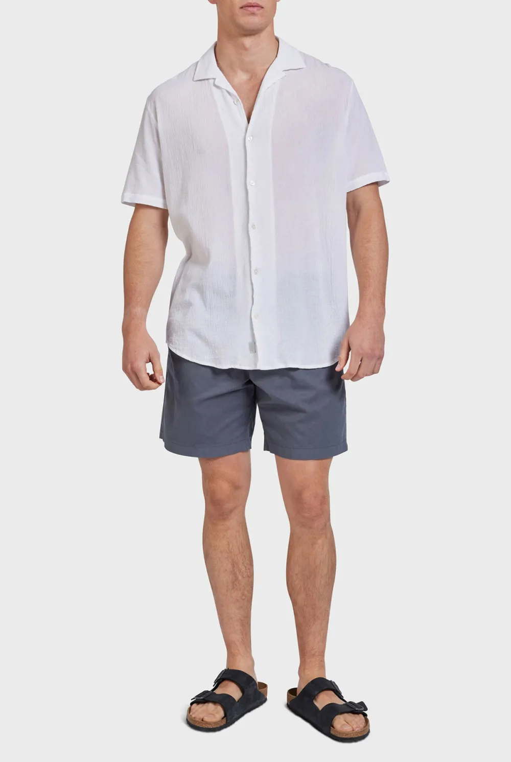 Off White Linen Drawstring Short