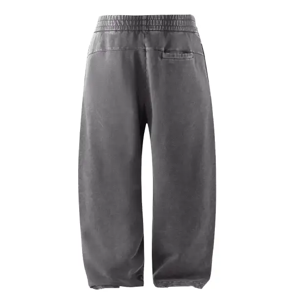 Vintage Washed Distressed Barrel Leg Men's Casual Pants