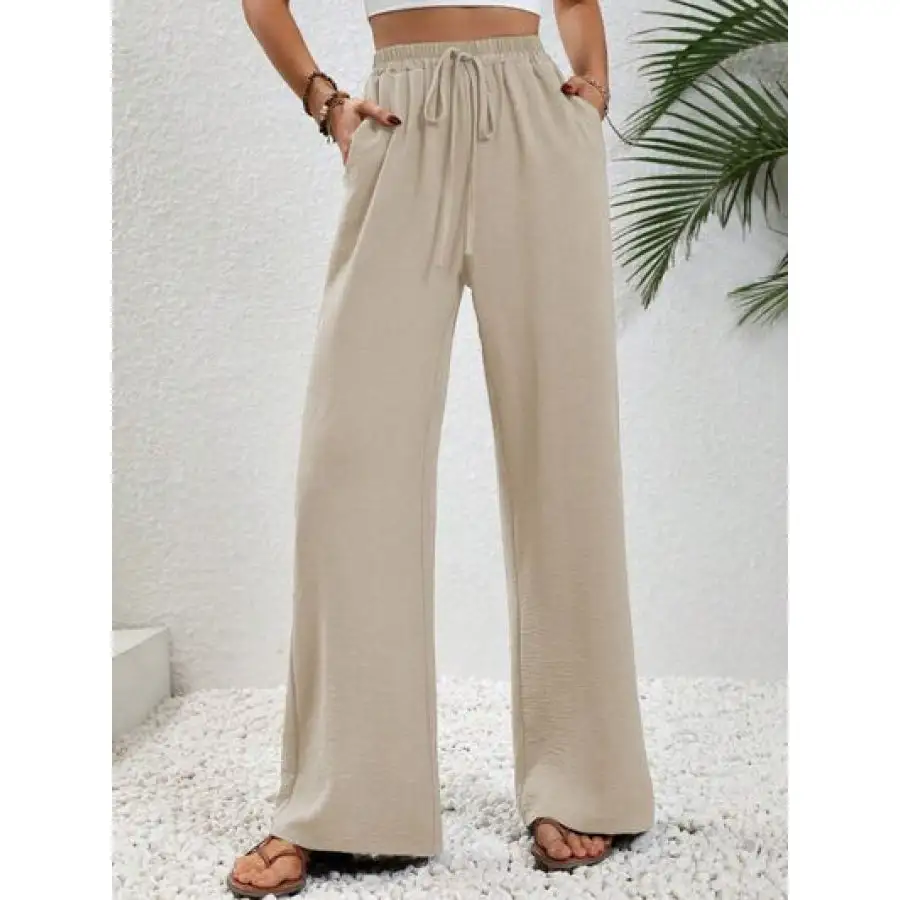 Easy Wide Leg Drawstring Pants