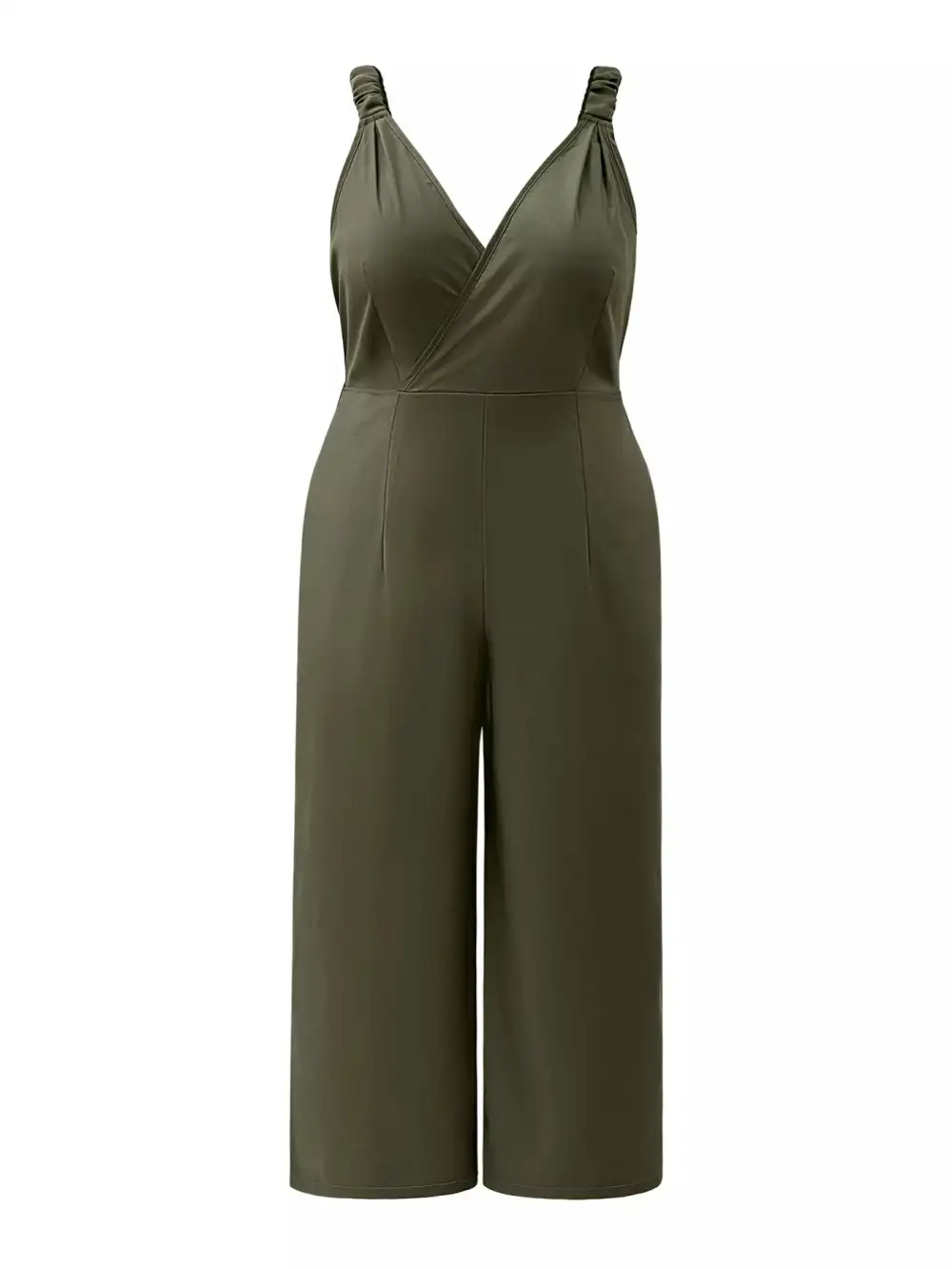 Plus Size Smocked Wide Leg Jumpsuit