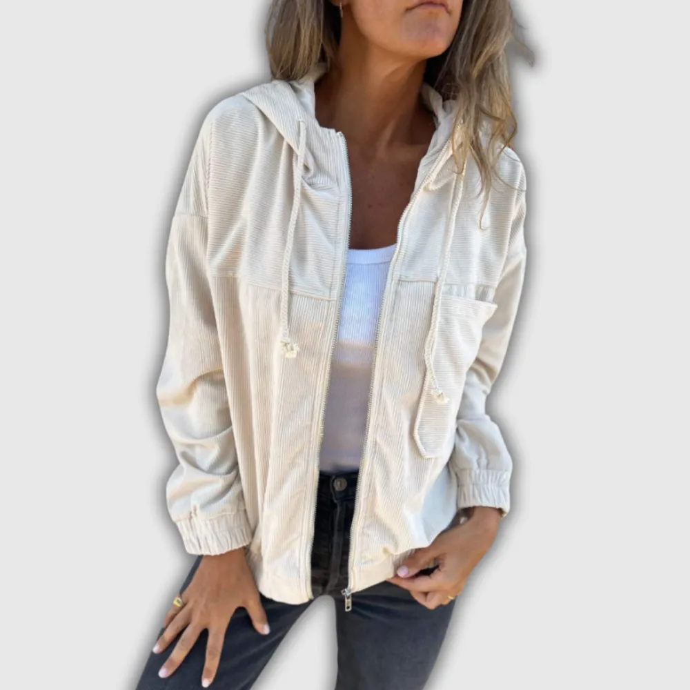 Hooded Corduroy Knit Jacket