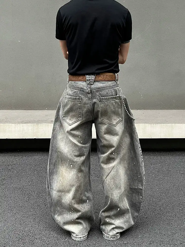 Balloon Paint-Splatter Stone-Wash Jeans