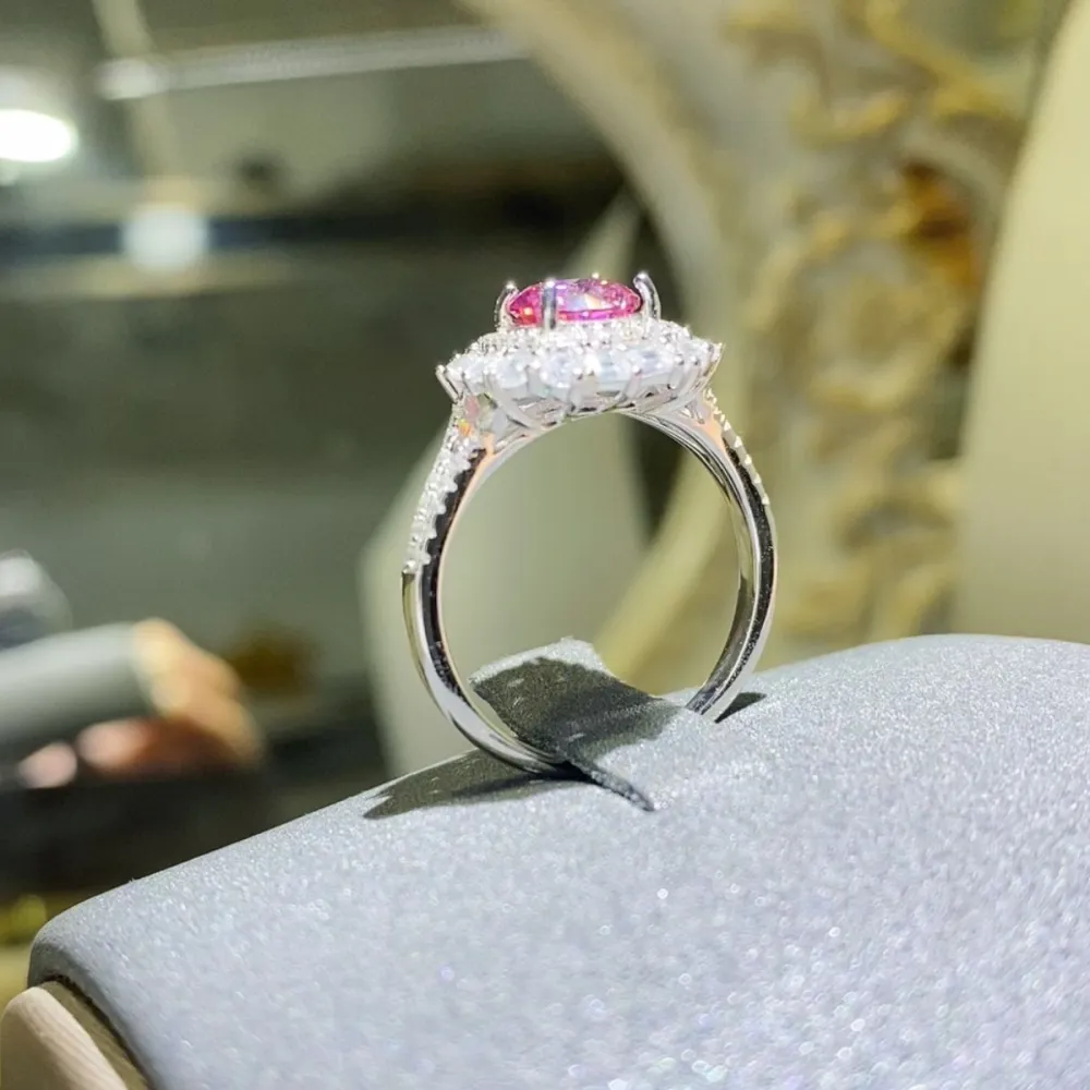 Platinum-Plated Moissanite Zircon Ring