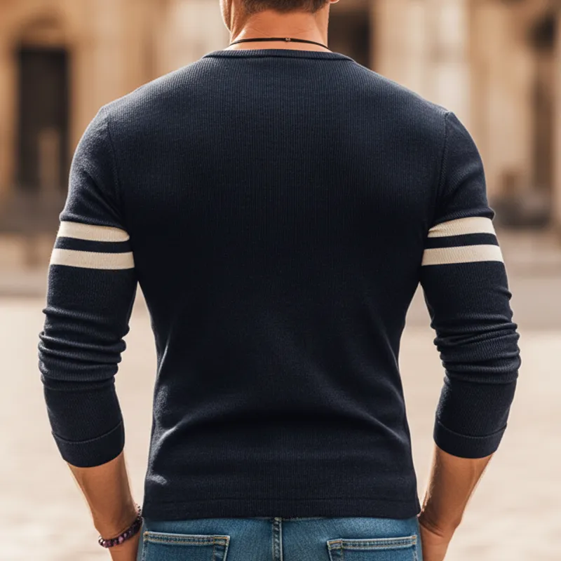 Textured Buttoned Sweater