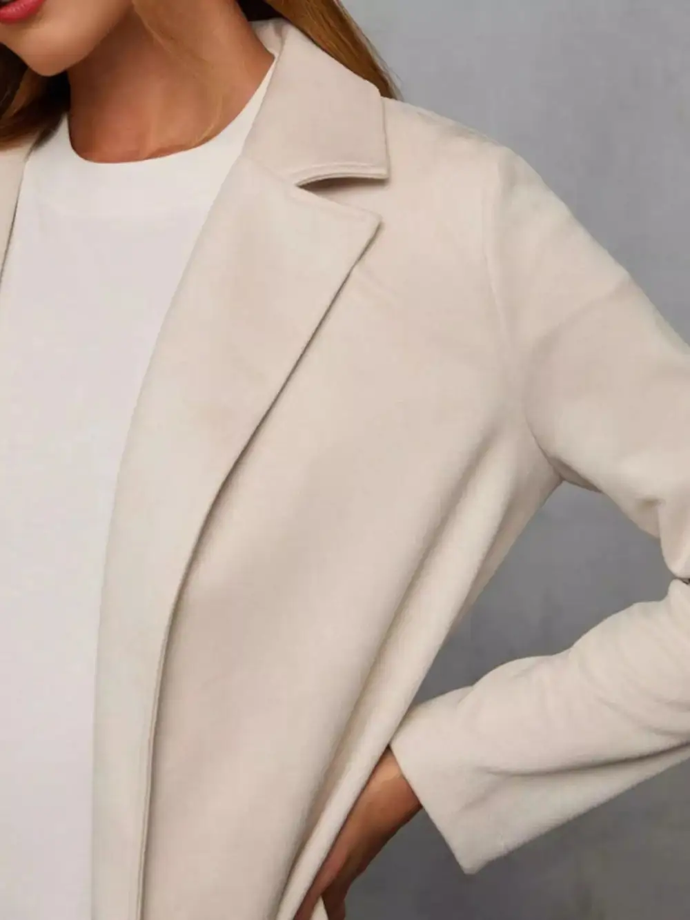 Full Size Open Front Longline Outerwear Plus Size