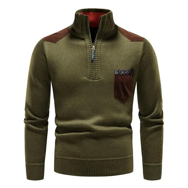 Half-Zip Sweater with Chest Pocket
