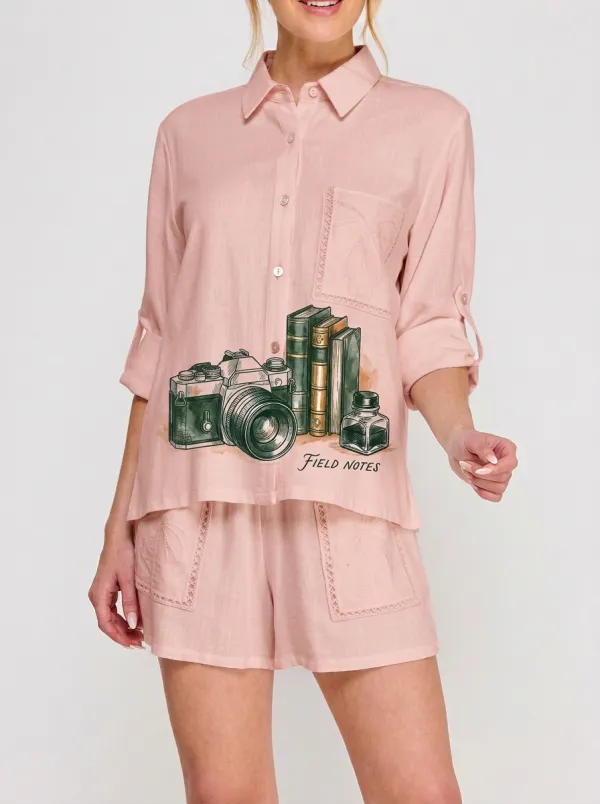 Women's Photography Book Field Notes Graphic Shirt