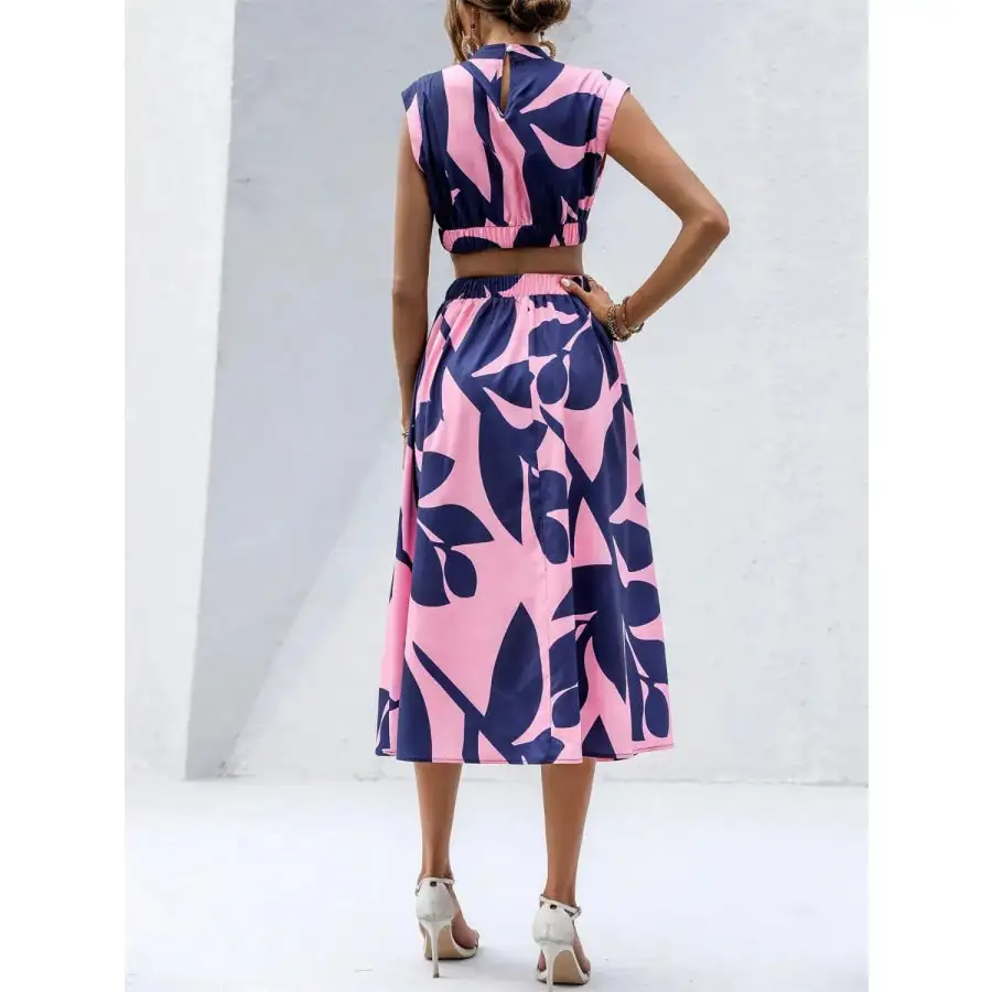 Cutout Cap Sleeve Midi Dress