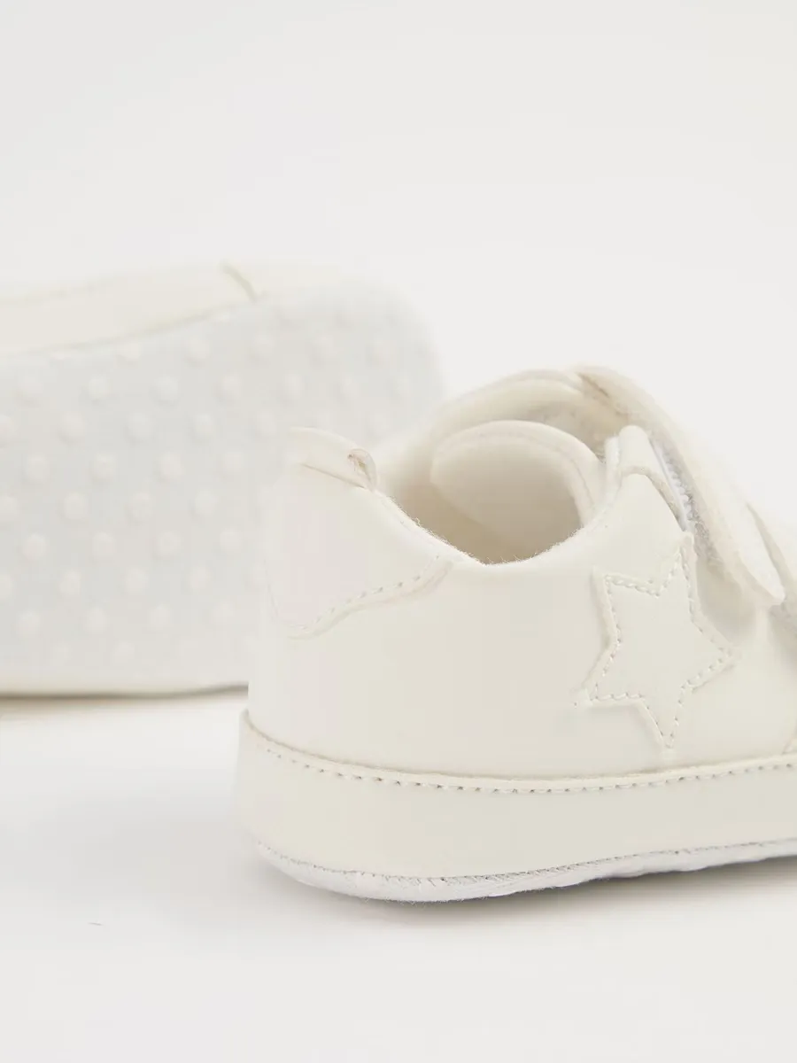 White Twin Strap Trainers