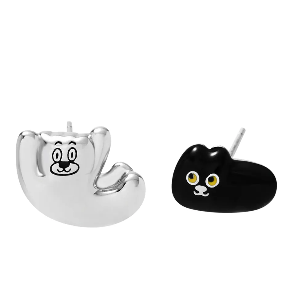 Playful Cat Charm Earrings