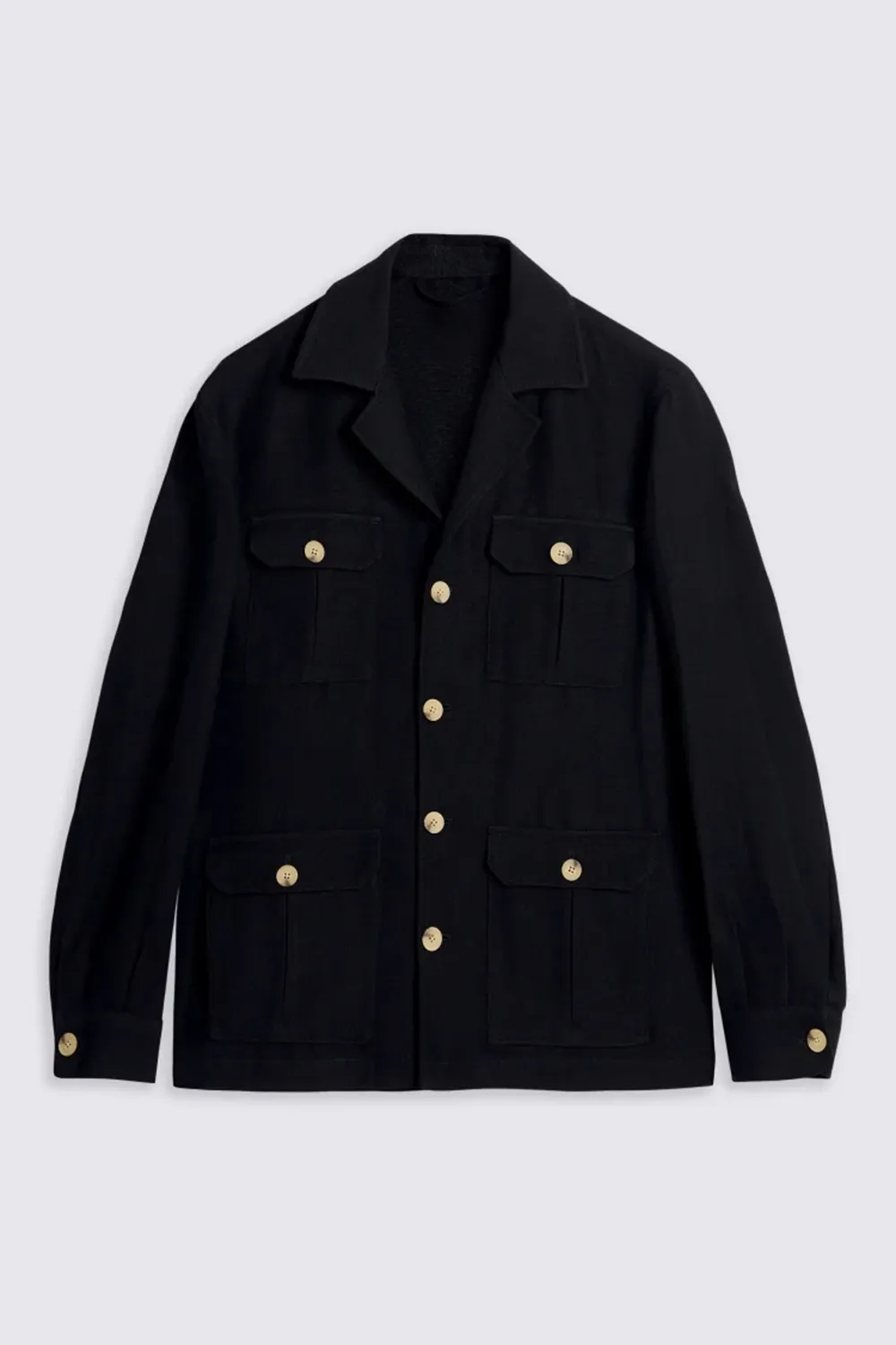 Sleek Wool Men's Black Jacket