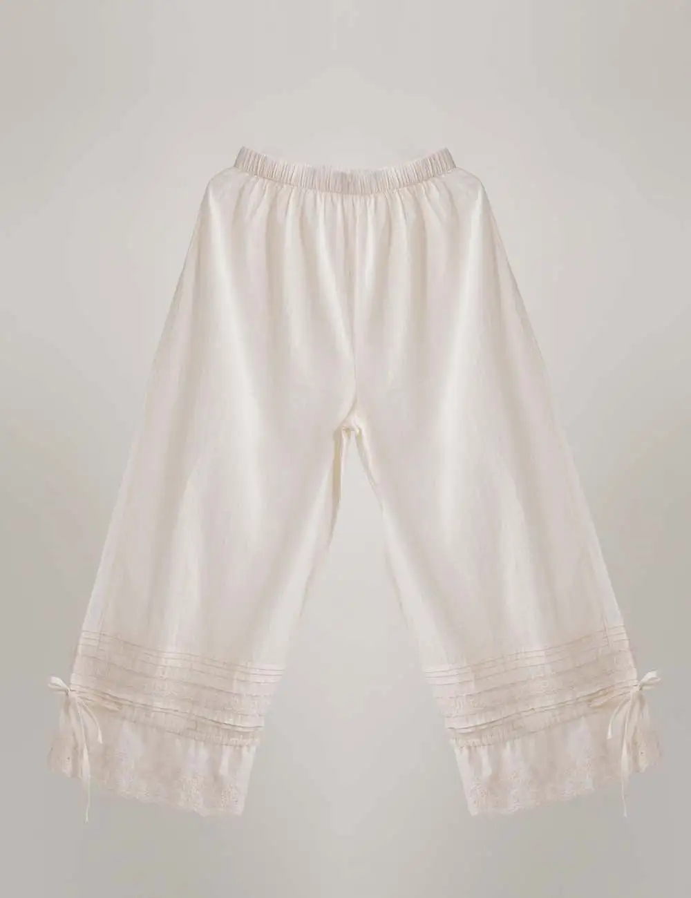 Elastic Waist Eyelet Drawstring Bloomer Pants