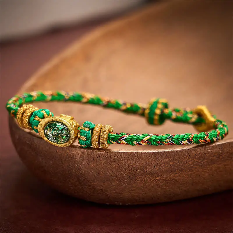 Color Hand Woven String Ingots And Plum Bracelet